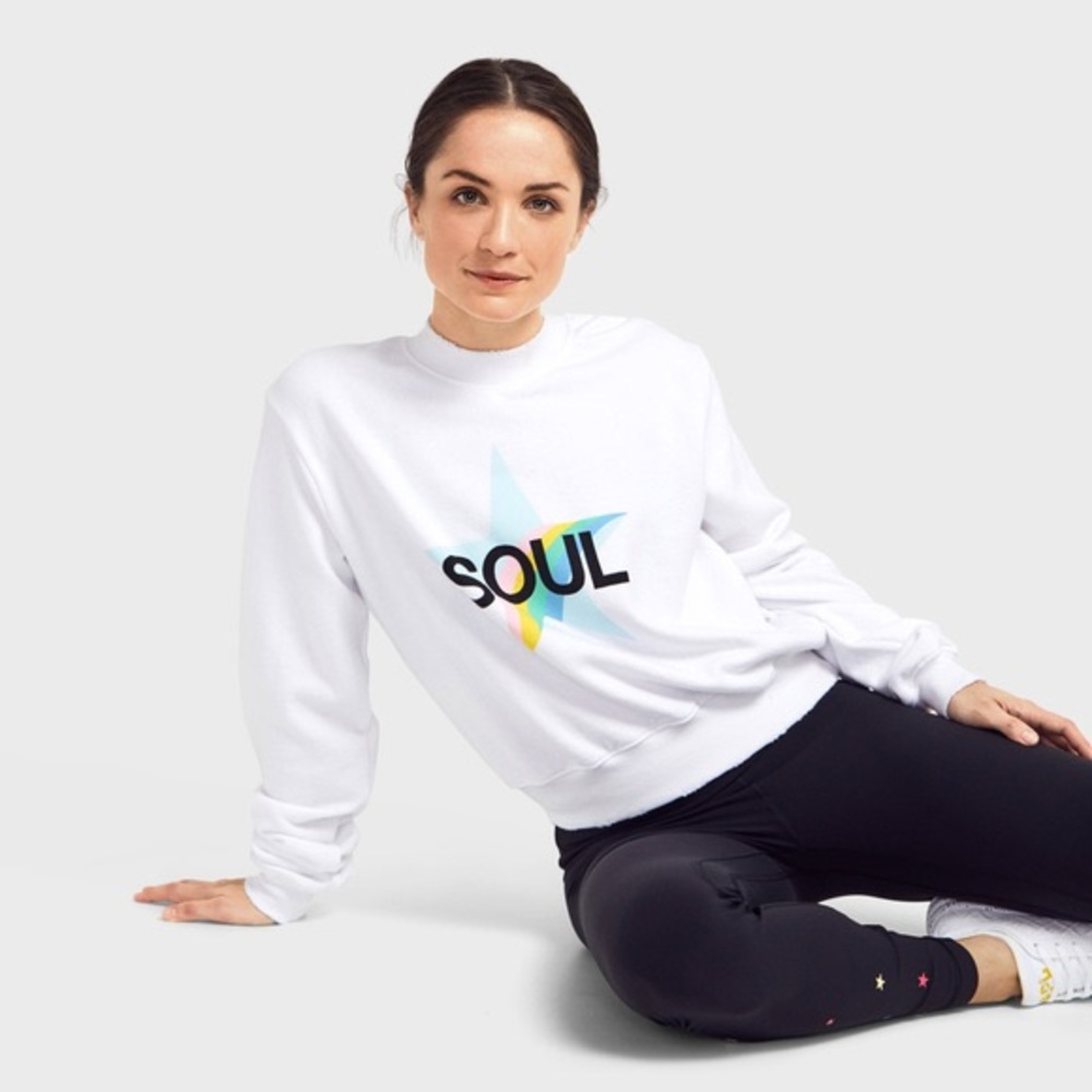 SoulCycle Cropped White Sweatshirt